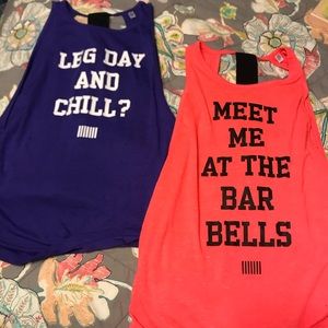 Lot of 2 Victoria’s Secret sport graphic tank tops